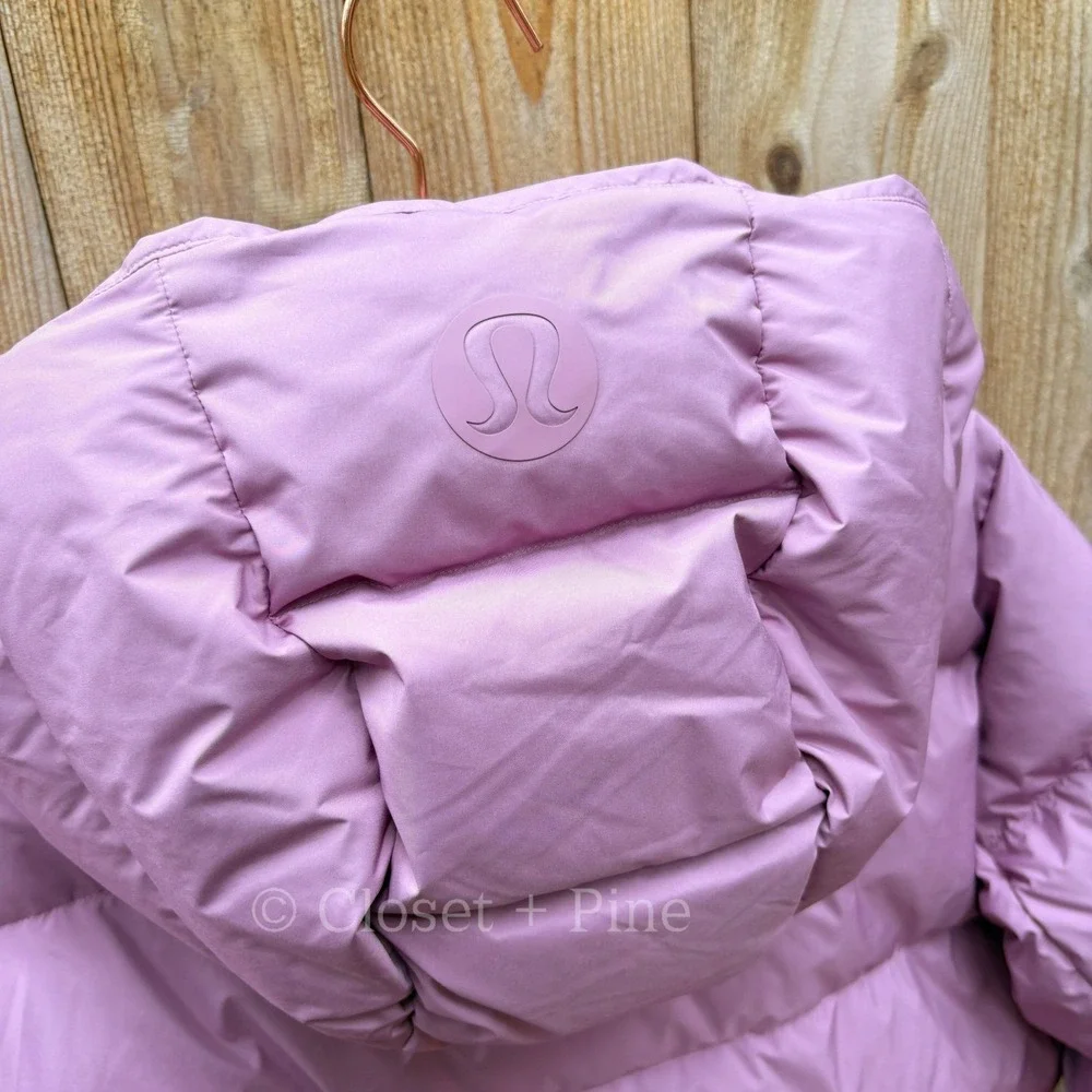 Lululemon Wunder Puff Jacket Velvet Dust Purple Pink Size 8 Hooded Puffer Coat - Picture 13 of 17